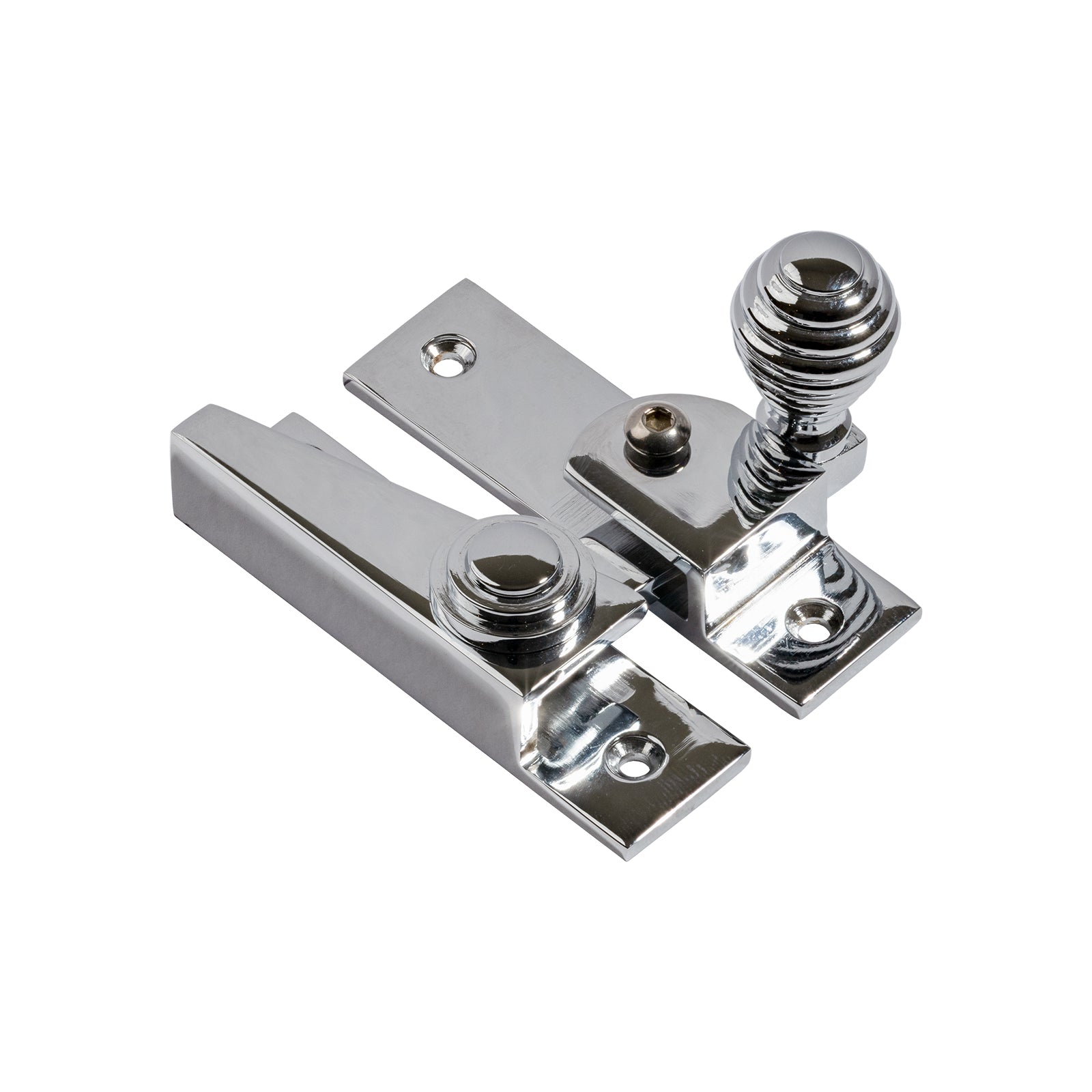 chrome ringed hook plate sash fastener lock SHOW