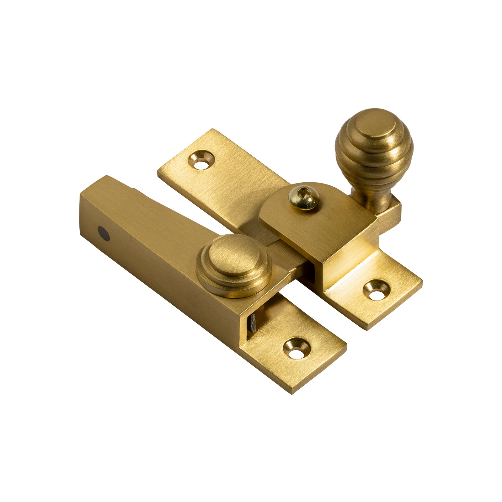 satin brass ringed hook plate sash fastener lock SHOW