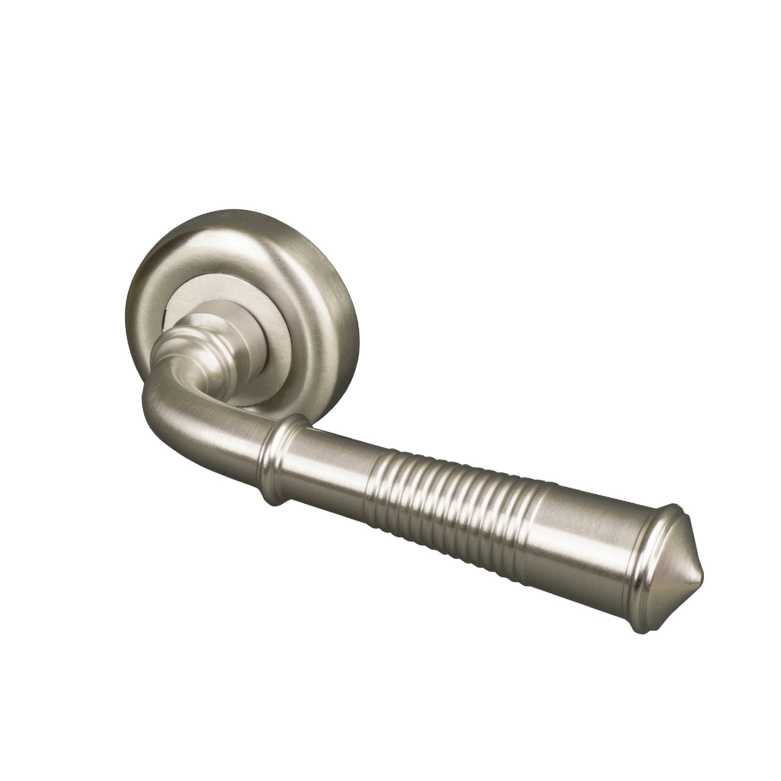satin nickel modern reeded rose door handle SHOW