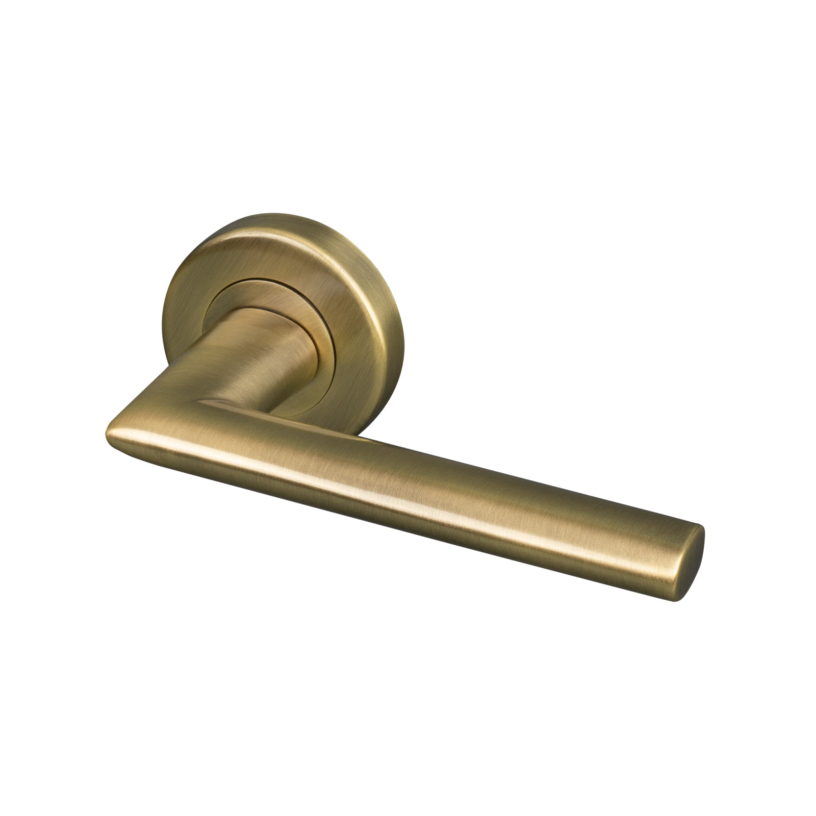 aged brass Lena round rose door handle, modern handles SHOW