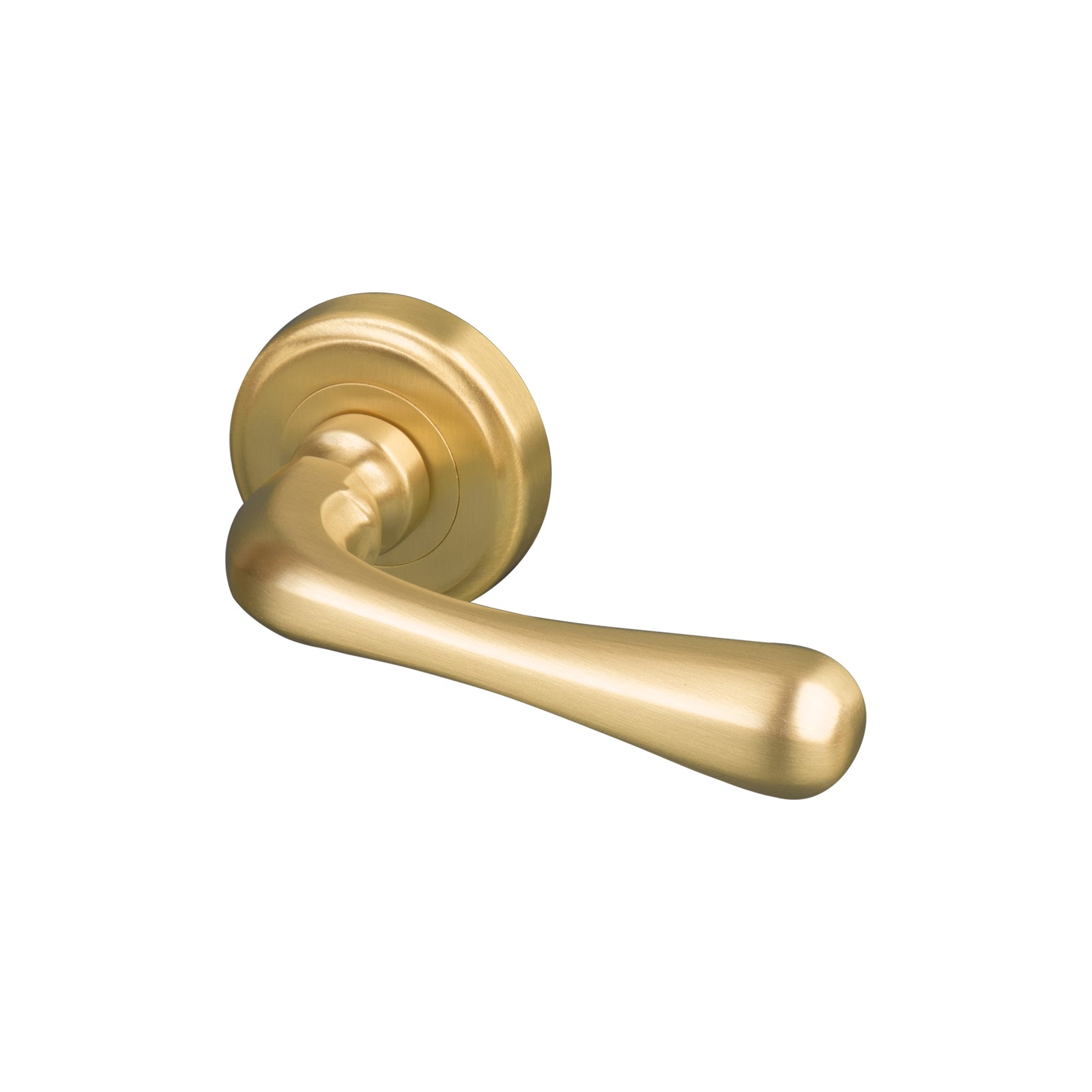 satin brass Charlbury round rose door handles, solid brass handles SHOW