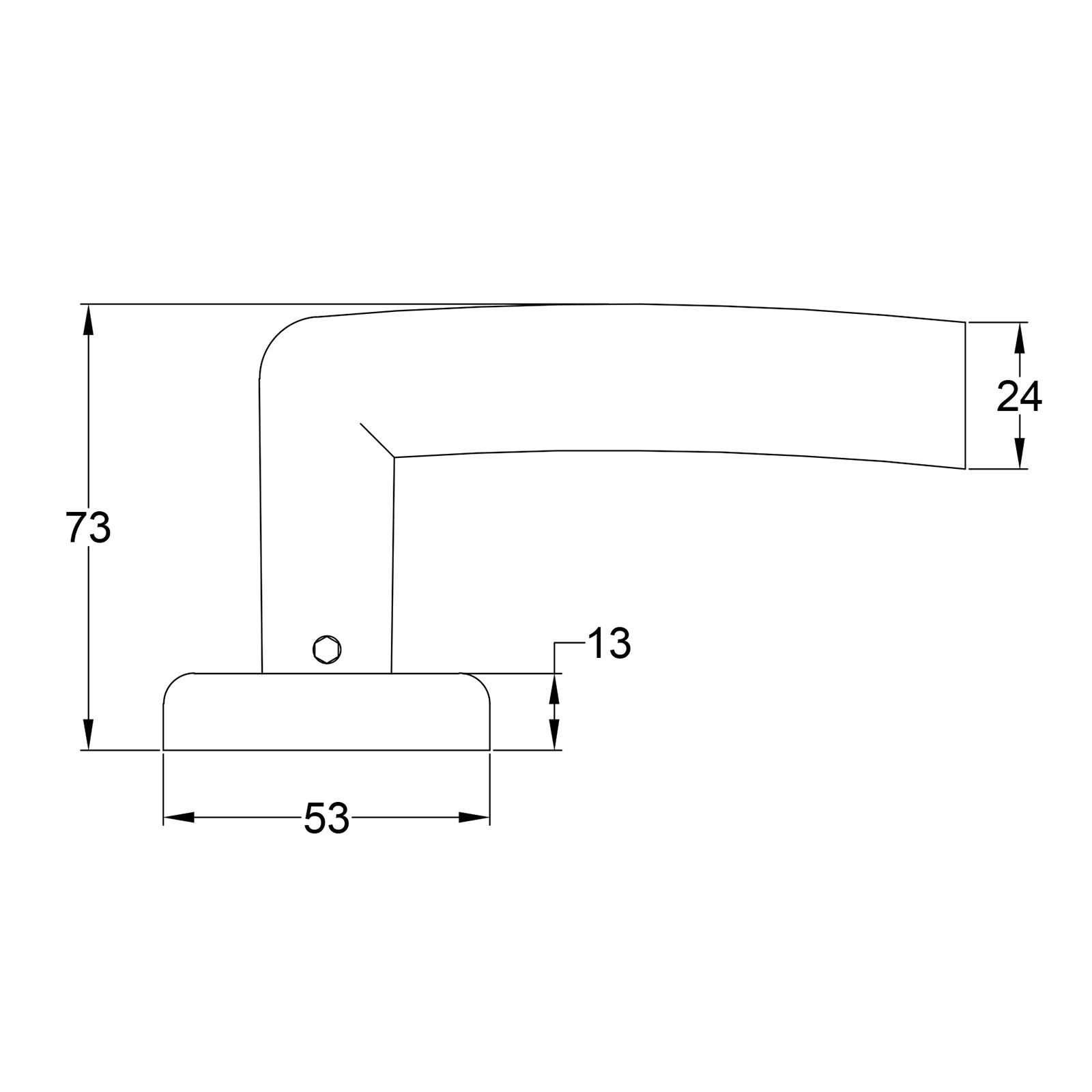 Centaur round rose door handles dimension drawing SHOW