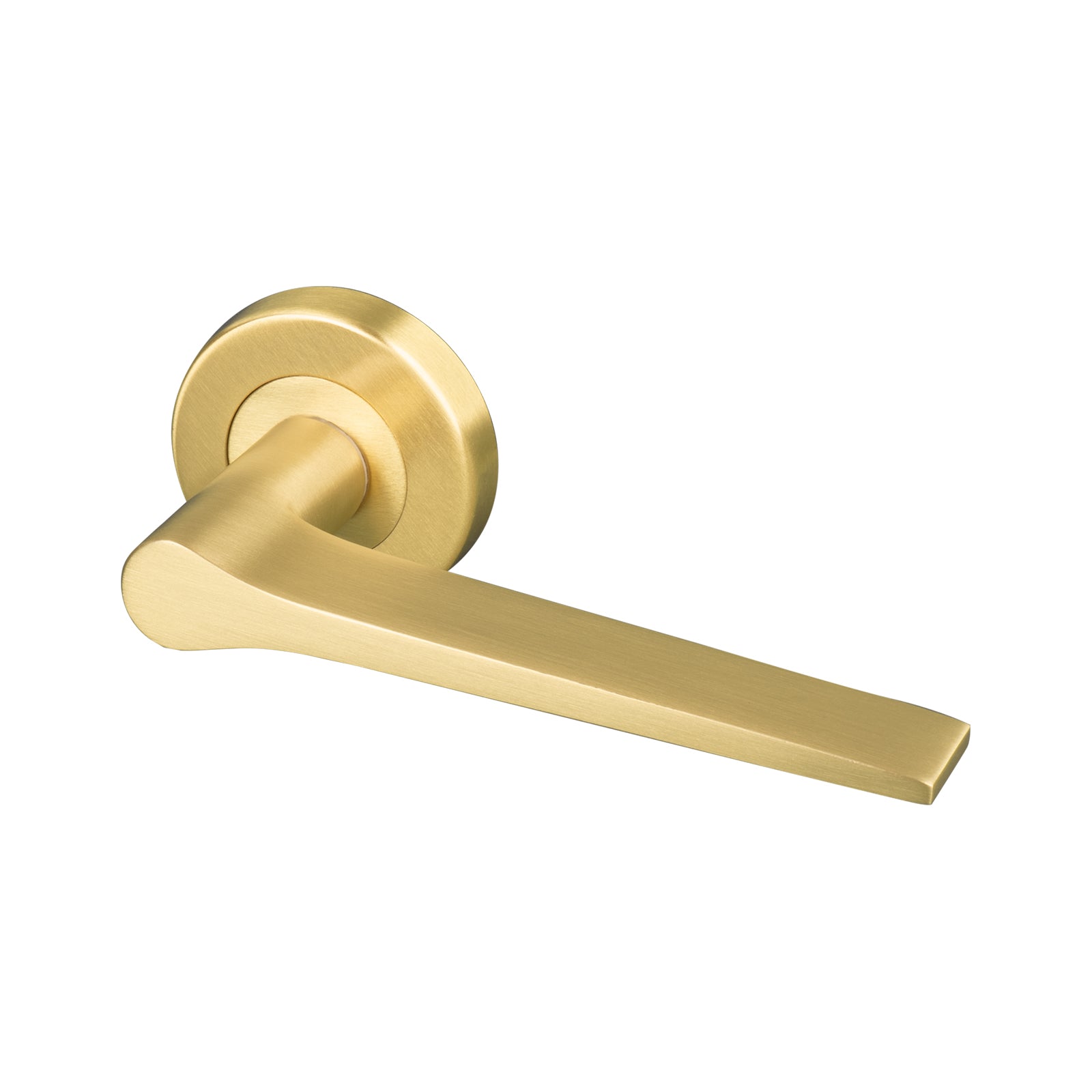 satin brass round rose door handles, solid brass handles SHOW