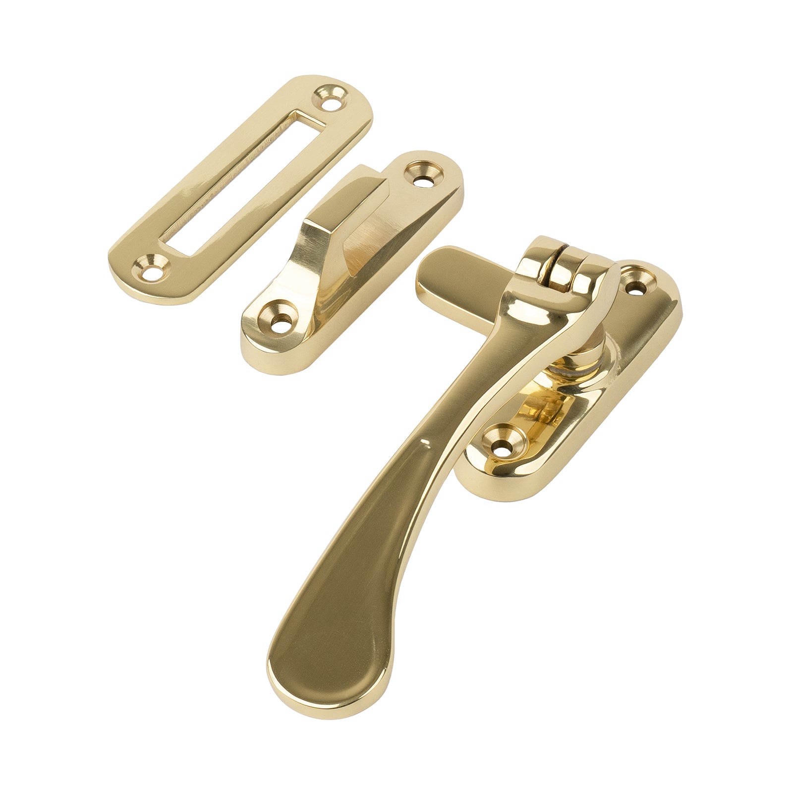 polished brass spoon end window fastener handle SHOW