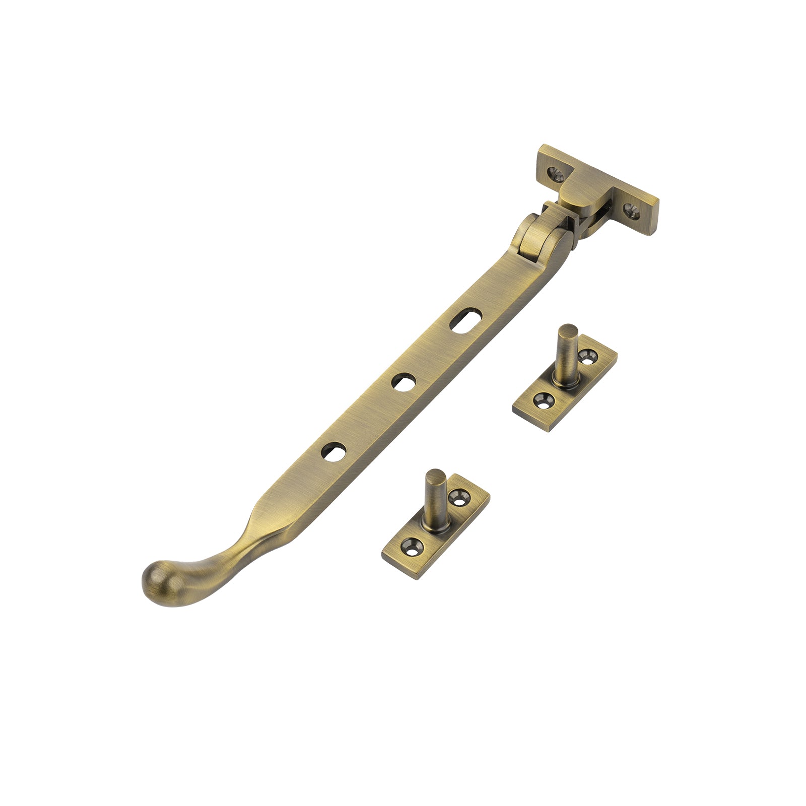 aged brass 8 inch ball end casement window stay SHOW