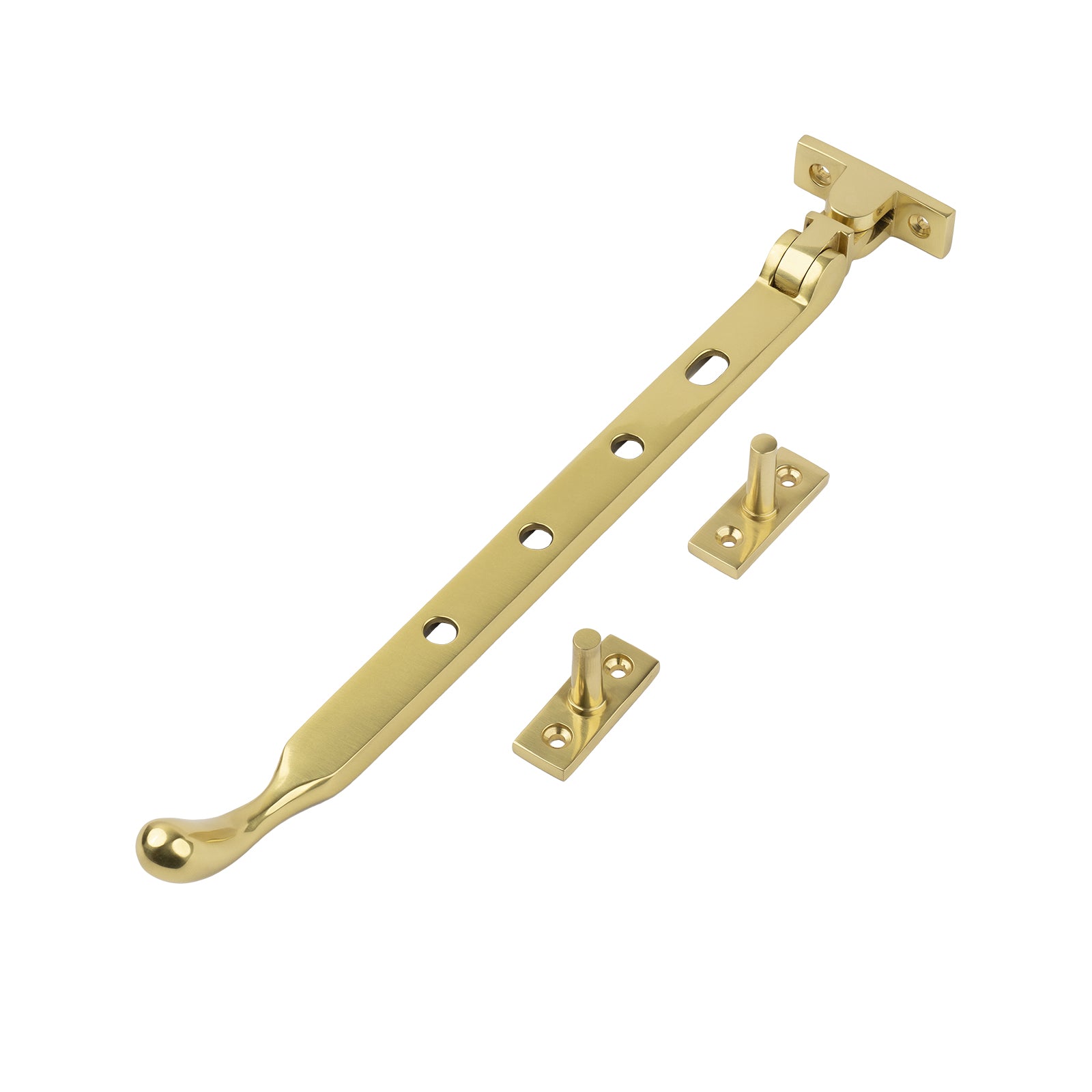 polished brass 10 inch ball end casement window stay SHOW