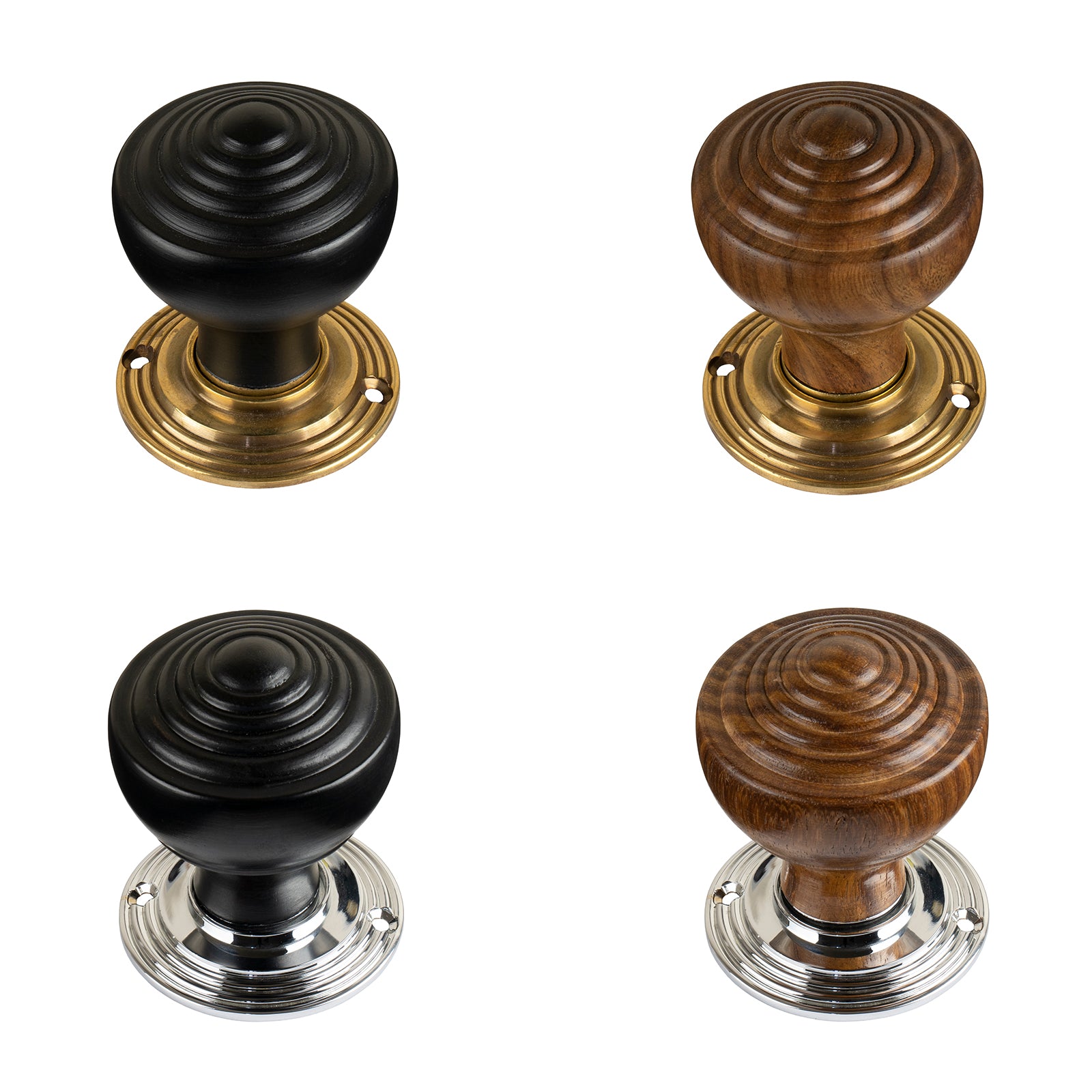 period door knobs - ringed door knobs rosewood & ebonised