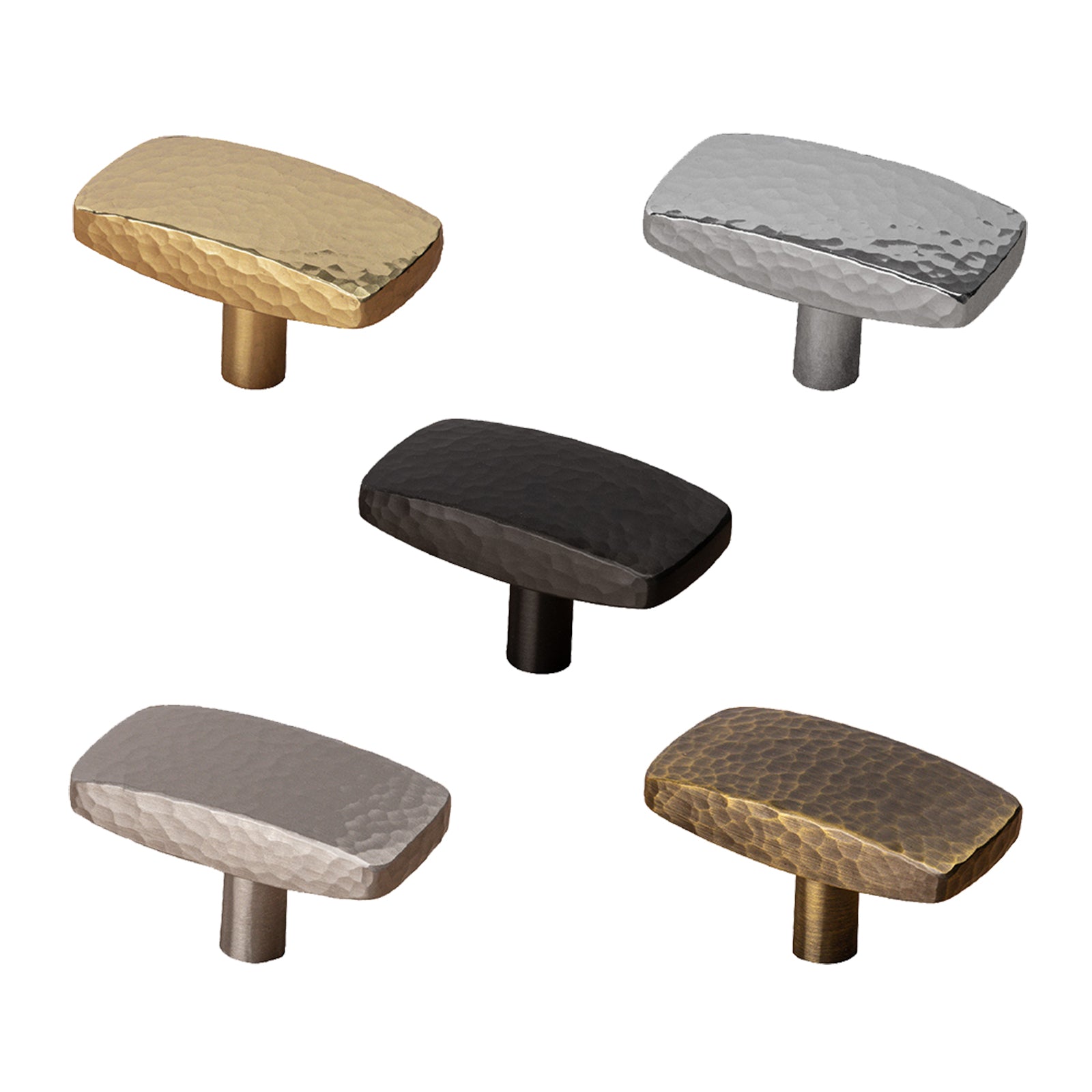 rectangular hammered cabinet knobs