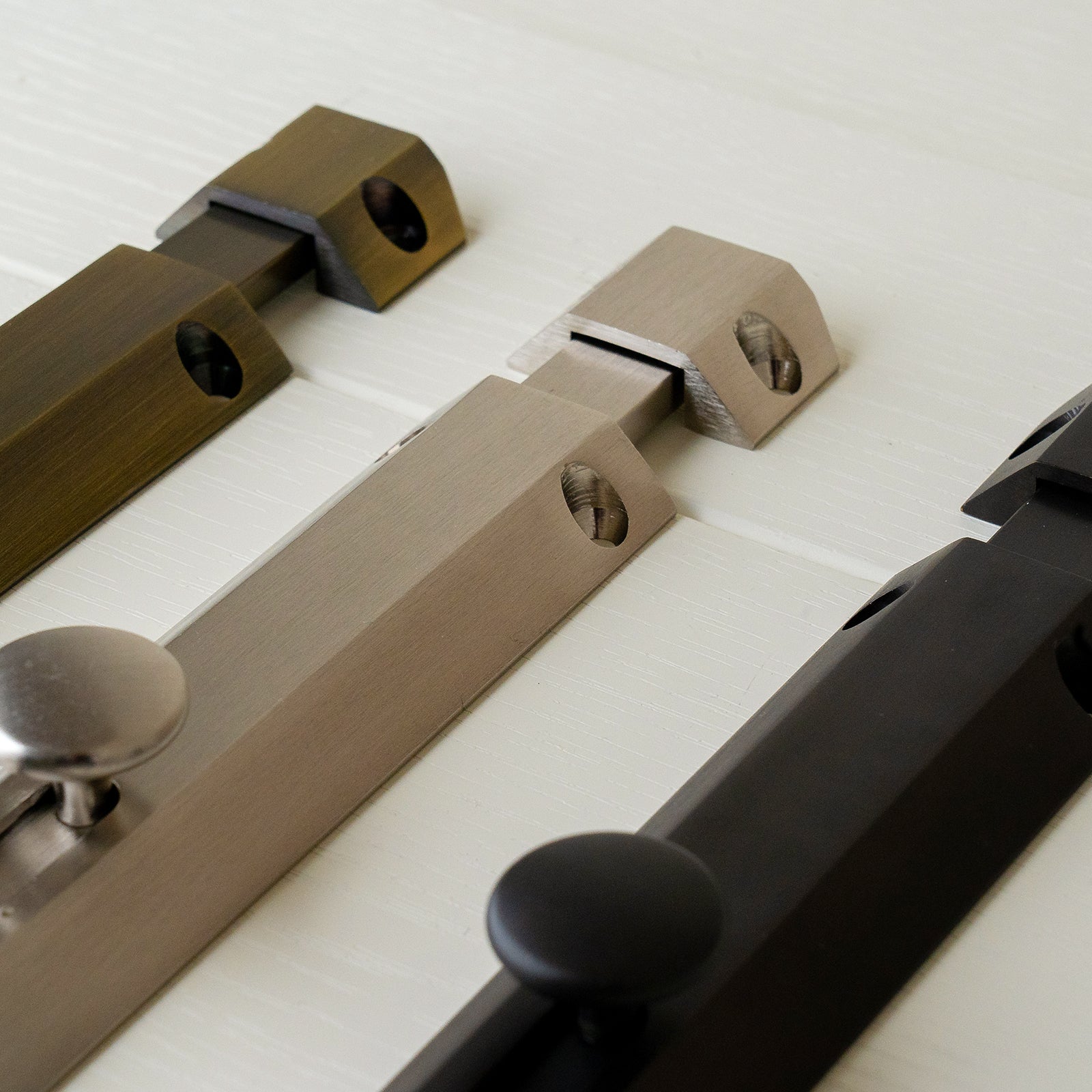 flat bolt made from solid brass available in five finishes SHOW